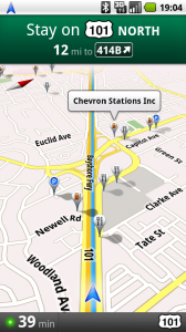 Google Maps Navigation para Android 1.6