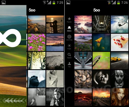 500px lanza su aplicación para Android