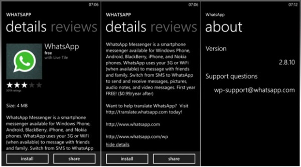 Whatsapp vuelve a Windows Phone 8 más rápido y completo