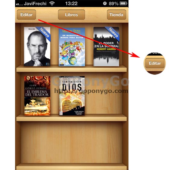 Borrar un libro desde iBooks en el iPhone o iPad