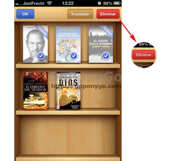 Borrar un libro desde iBooks en el iPhone o iPad